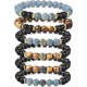 8MM Bead Bracelets For Men Women Lava Rock Lion Leopard Beaded Bracelets Set